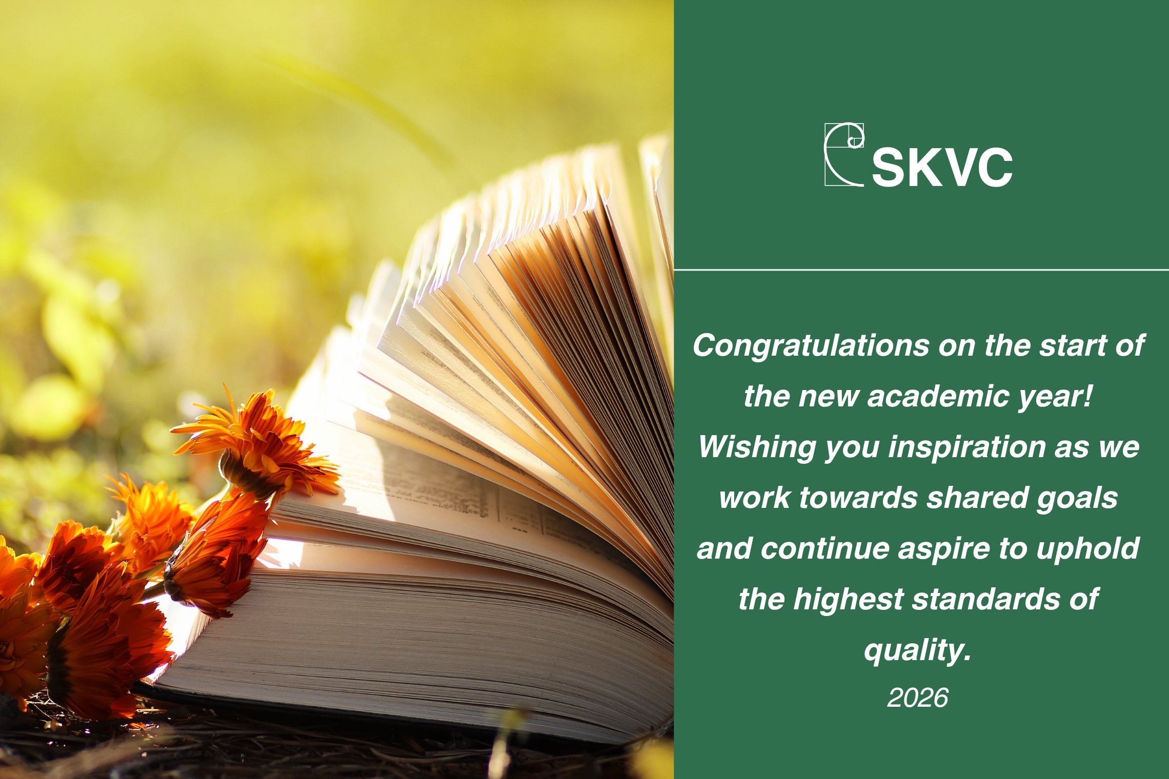 A greeting for the start of the new academic year, wishing inspiration, shared goals and high quality standards